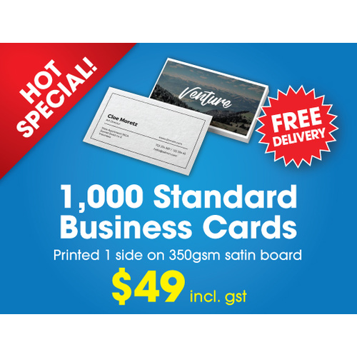 Business Cards -1,000  Standard Business Cards - 350gsm Satin